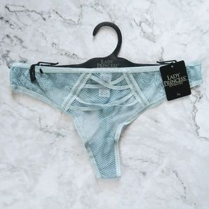 Sexy Blue Lace Thong  NWT